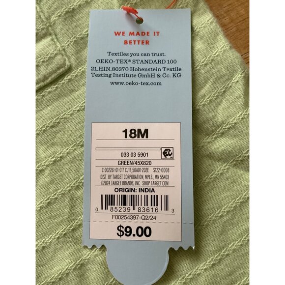 Cat & Jack Infant Baby Boy Short Sleeve Henley T-Shirt Light Green Stripe 18M - Picture 4 of 10